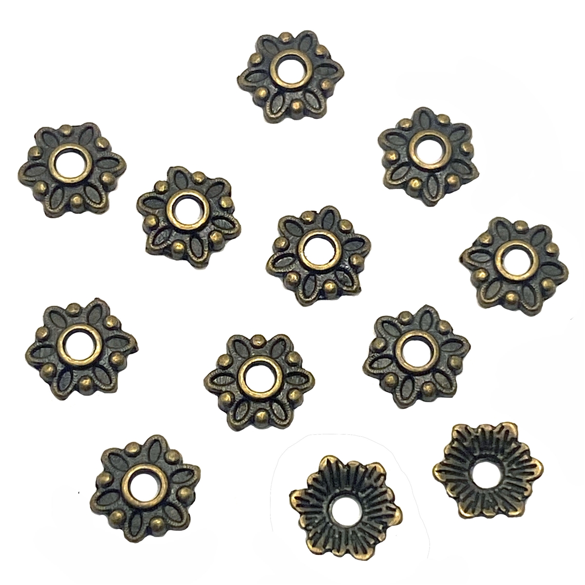 Flower Bead Caps Zinc Alloy Antique Bronze Jewelry Supplies