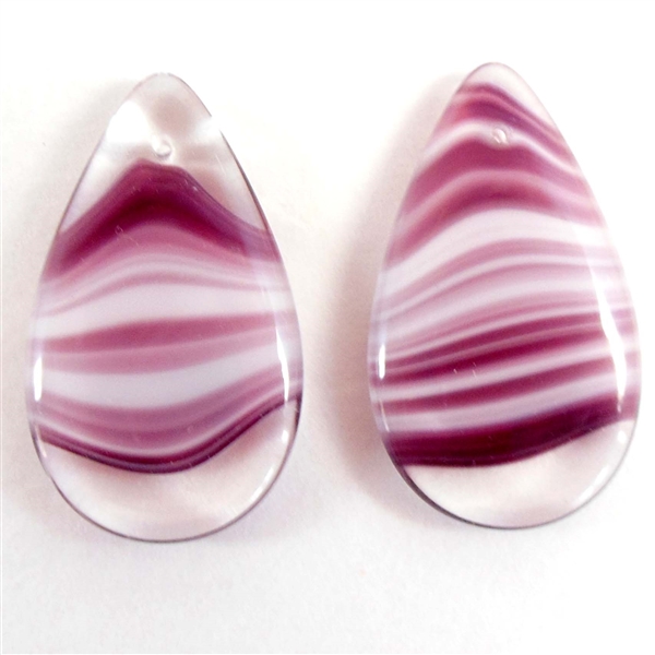 German Glass Tear Drops Amethyst Porphyry Glass B Sue