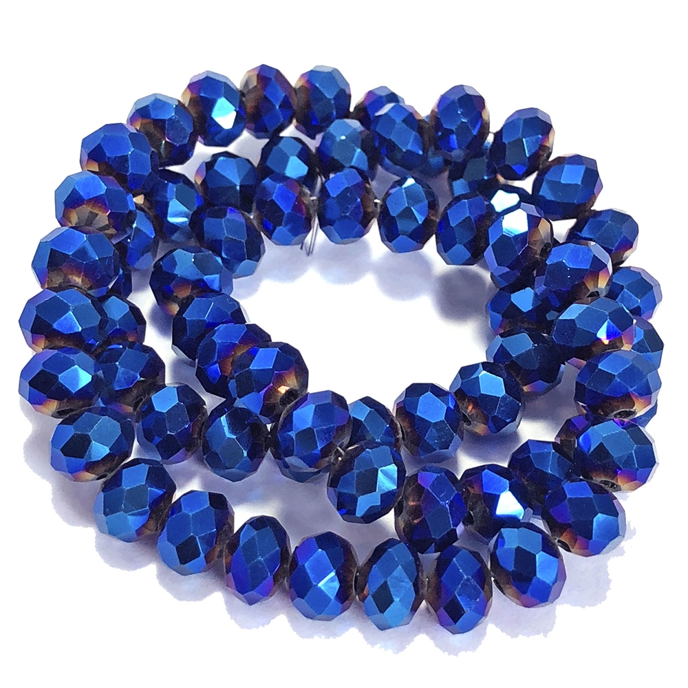 metallic cobalt rondelle beads, blue beads, rondelle beads, cobalt ...