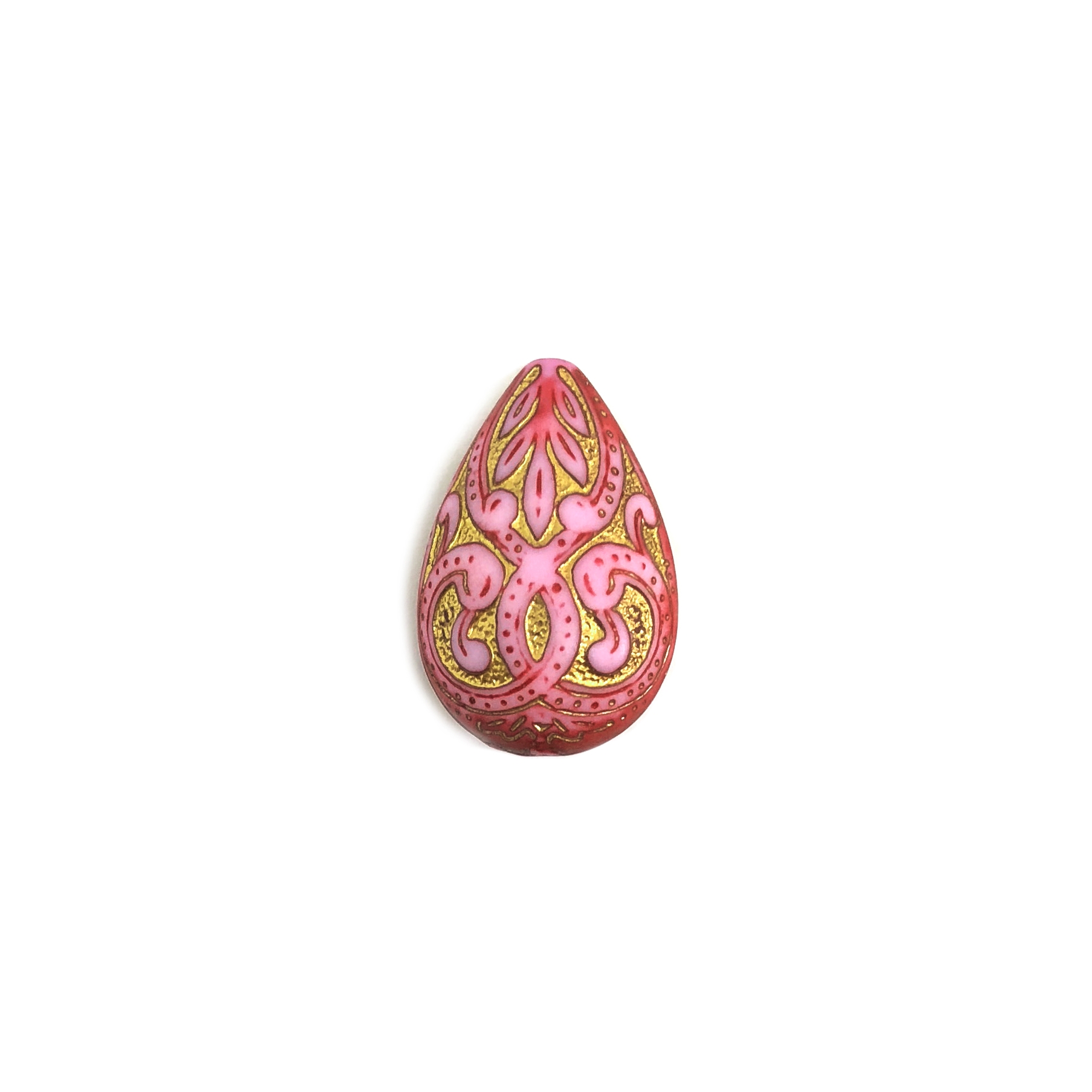 pink teardrop beads