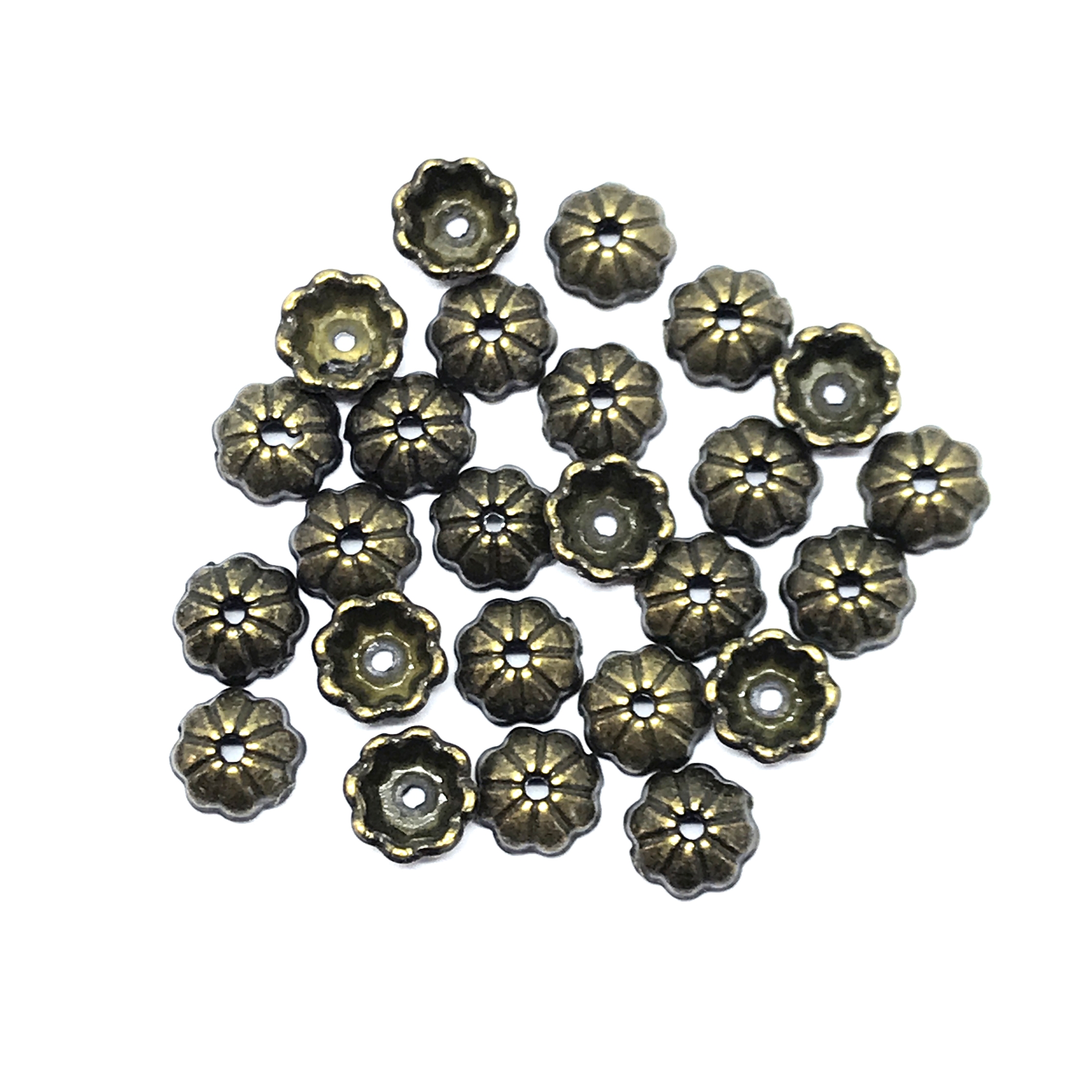 brass bead caps, bead caps, brass ox, 03366, antique brass, jewelry ...