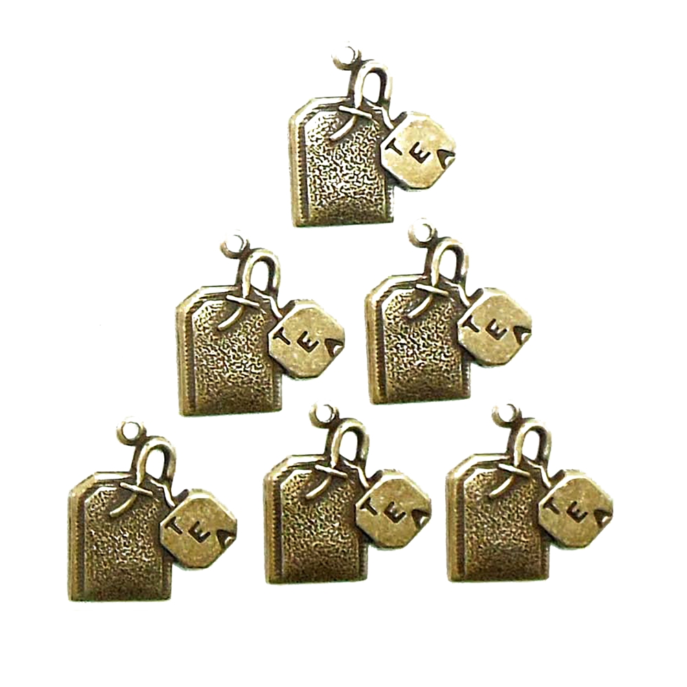 Brass Stampings, Tea Bag Charms, Brass Ox, 15 x 16mm