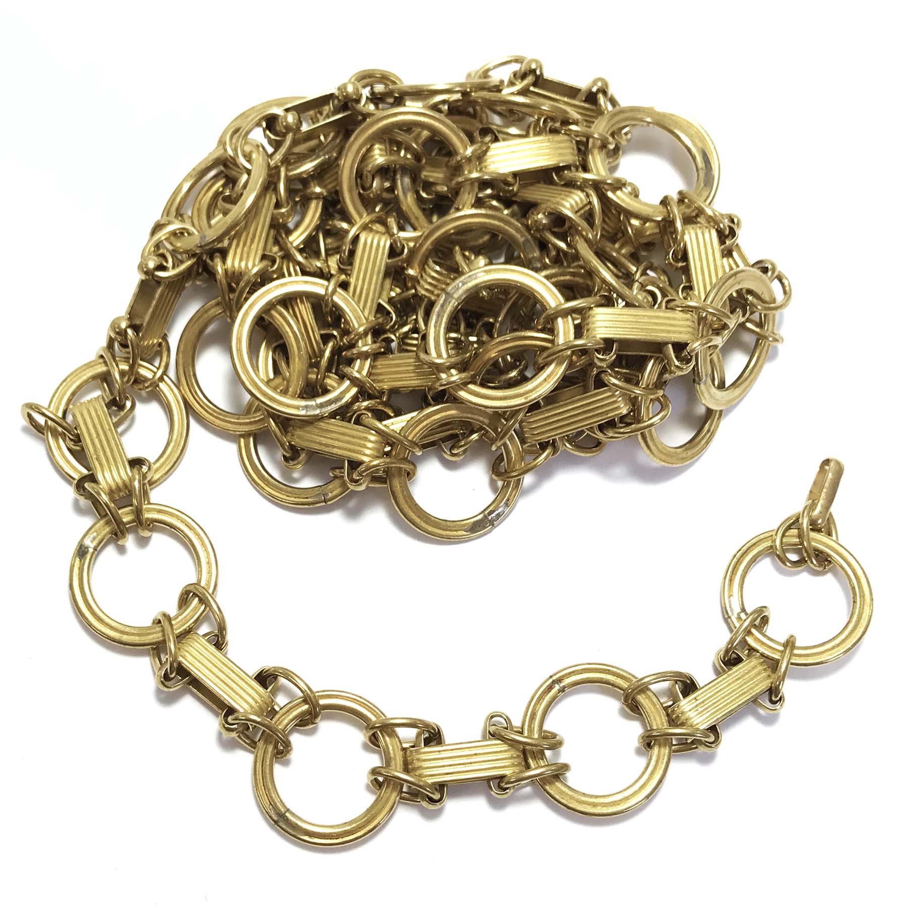 brass loop and link chain, raw brass, 0988, B'sue Boutiques, bracelet