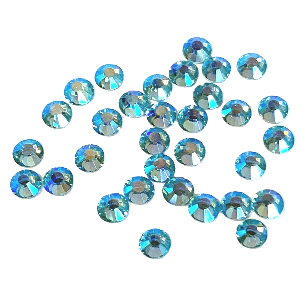 3mm preciosa Aqua Bohemica flatback rhinestones, aqua, rhinestone ...