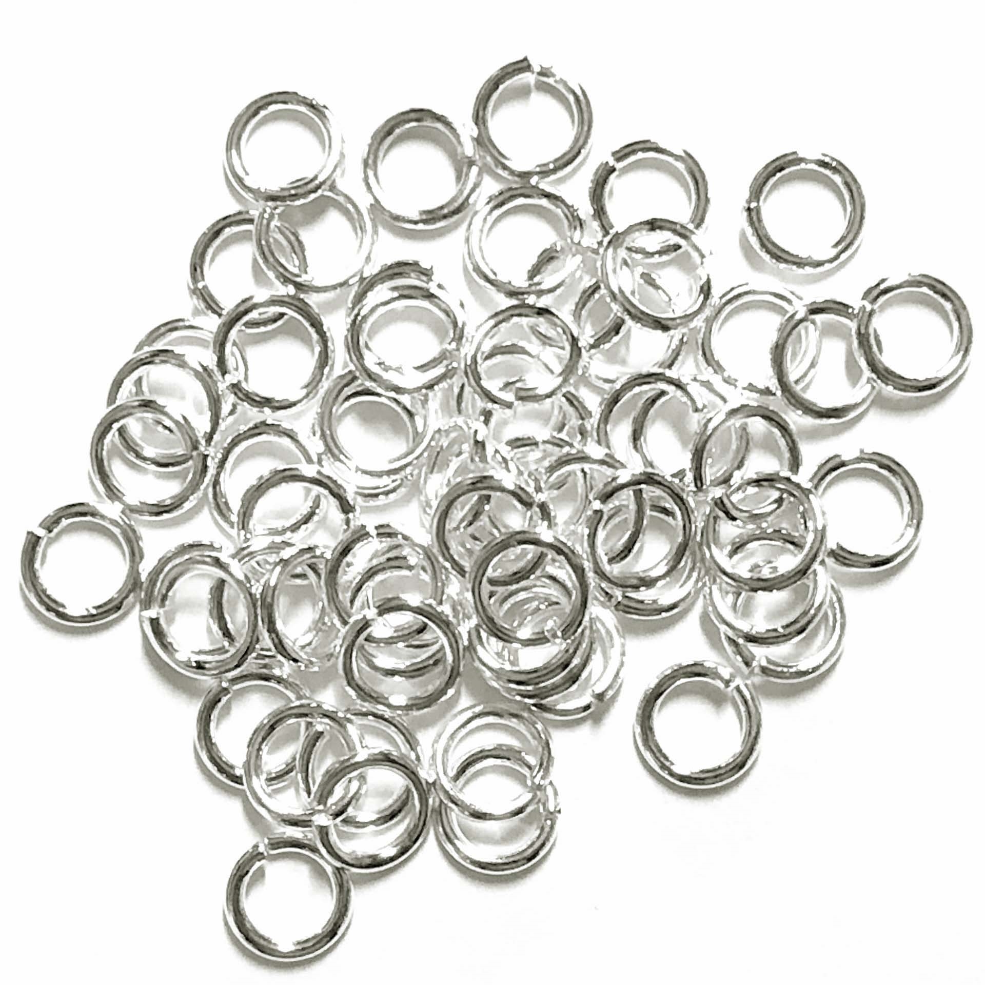 Jump Rings, jewelry supplies, 6mm, silver plate, bright silver jump