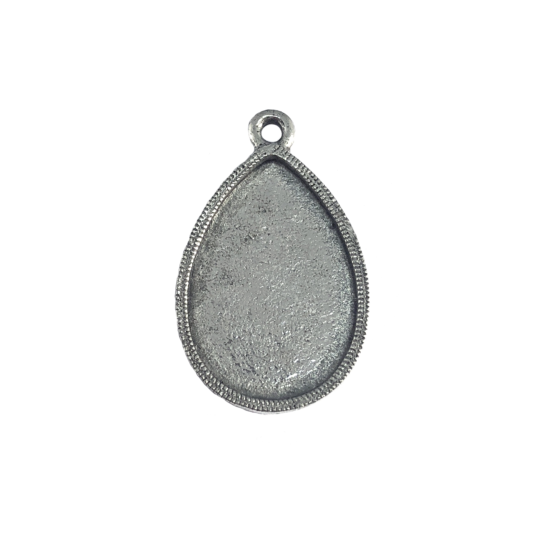 teardrop bezel, pendant, vintage pewter castings, B'sue by 1928, mount ...