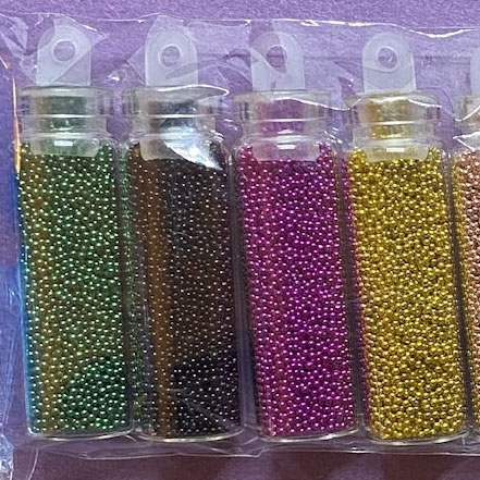 210g 0.6~3mm Glass Bubble Beads Micro Caviar Beads Iridescent