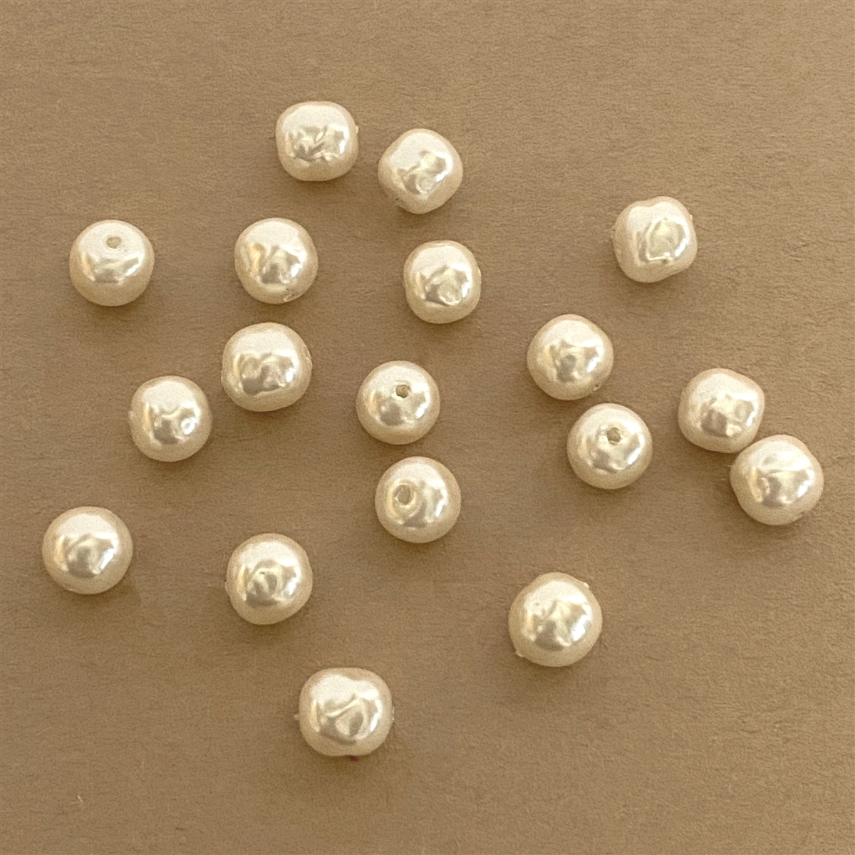 Miriam Haskell. Japanese glass pearls, cream, 07193, 8mm, vintage jewelry  supplies, glass pearls, vintage beads, vintage pearls, cream, baroque pearls,  jewelry making, jewelry history, Haskell, B'sue Boutiques, vintage beads,  Japanese pearls