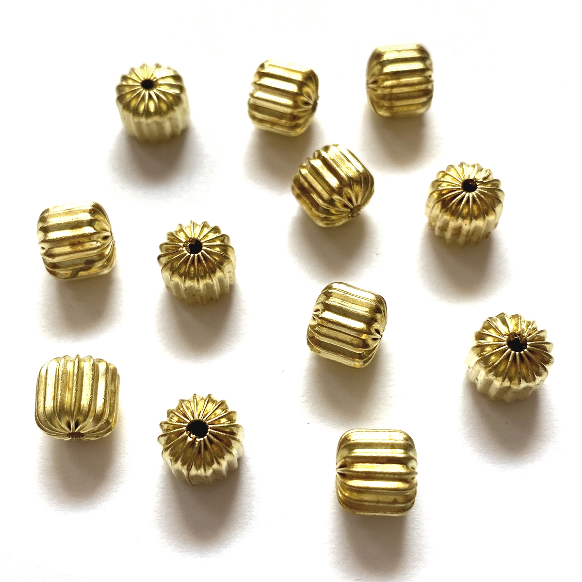 120 Assorted Shape Rose Gold Plated Corrugated Fluted Brass Beads-Jewelry  Making