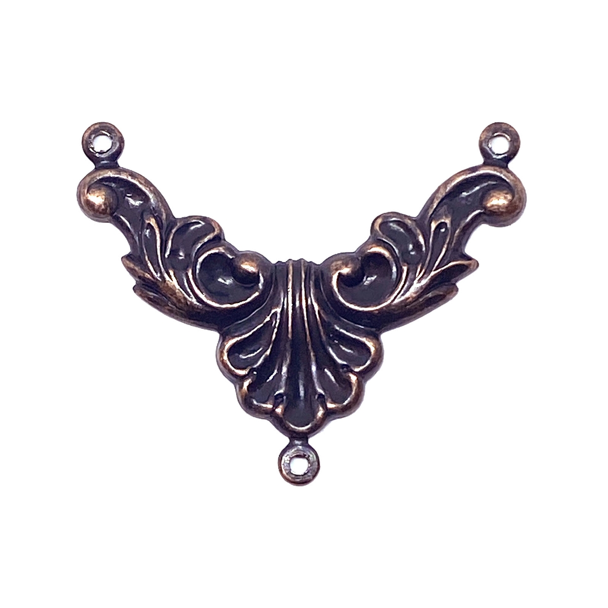 art nouveau swag, connector, pendant, rusted iron, copper accents ...