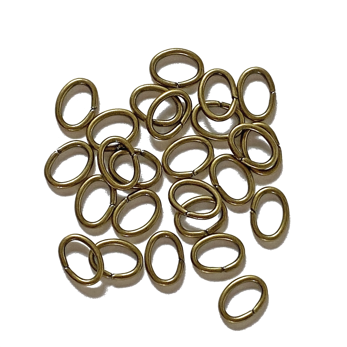 6x8mm antique brass oval jump rings, antique brass finish, B'sue