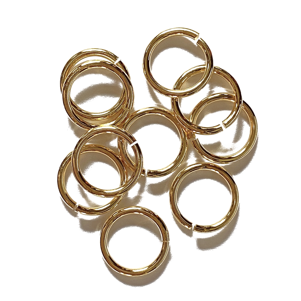 100 PCS Round solid brass large jump rings , brass open split