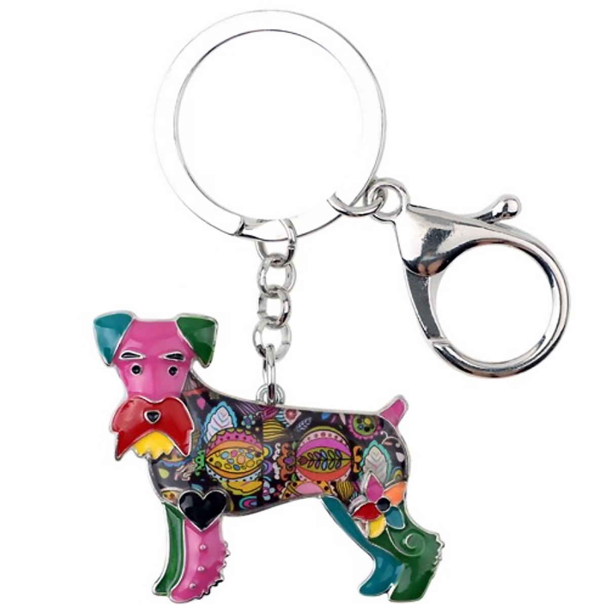 schnauzer dog enamel key chain, dog keychain, schnauzer keychain ...