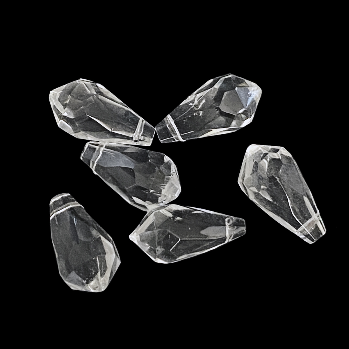 Crystal Faceted Briolette Drops, Crystal, Glass Briolettes, Glass ...